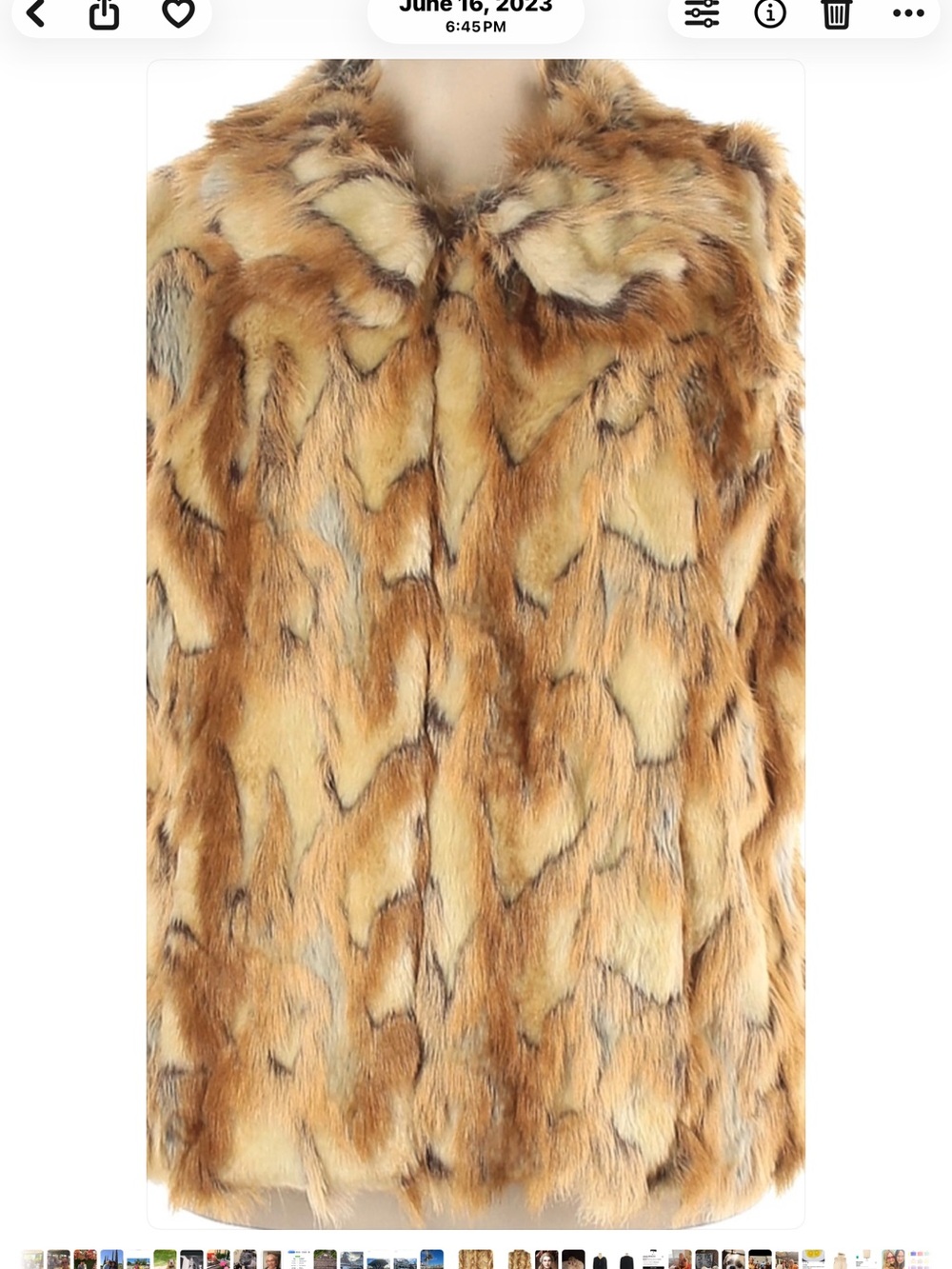 Rachel Zoe Women Faux Fur Vest in Brown and Cream Tones. Size 1X. Great conditio - Picture 4 of 13